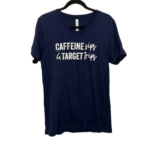 Graphic Blue V Neck Tee Shirt